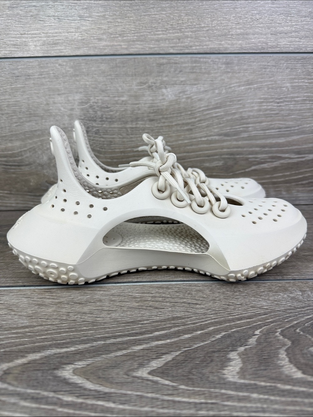 Allbirds Sugar Rover Women’s Sz 7/Mens 5 Cream Beige Lace Up Sport Sandals Rare